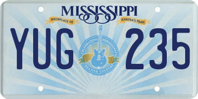 MS license plate YUG235