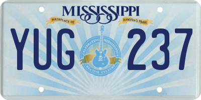 MS license plate YUG237