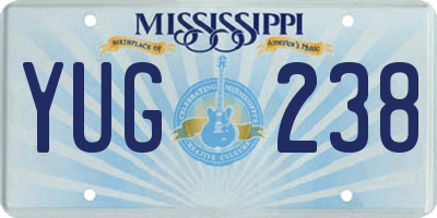MS license plate YUG238