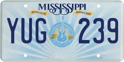 MS license plate YUG239