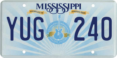 MS license plate YUG240