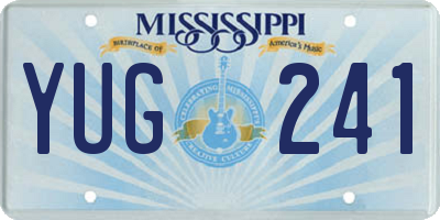MS license plate YUG241