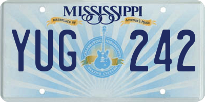 MS license plate YUG242