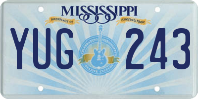 MS license plate YUG243