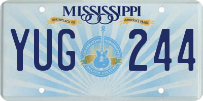 MS license plate YUG244