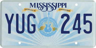 MS license plate YUG245