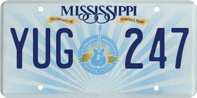 MS license plate YUG247