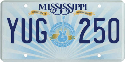 MS license plate YUG250