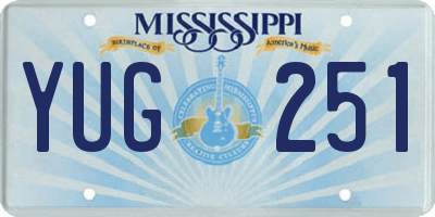 MS license plate YUG251