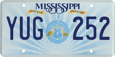 MS license plate YUG252
