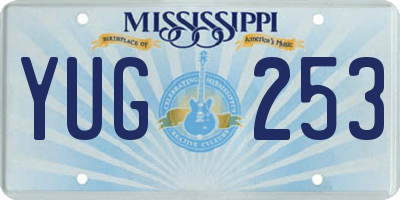 MS license plate YUG253