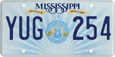 MS license plate YUG254