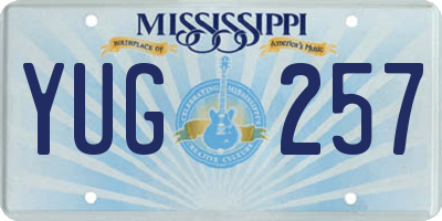 MS license plate YUG257