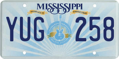 MS license plate YUG258