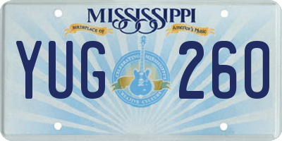 MS license plate YUG260