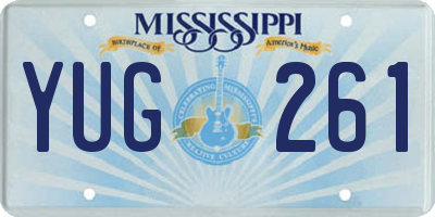 MS license plate YUG261