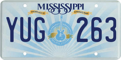 MS license plate YUG263