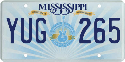 MS license plate YUG265