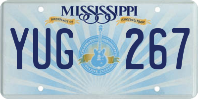 MS license plate YUG267