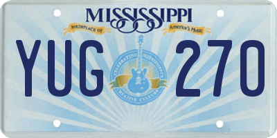 MS license plate YUG270