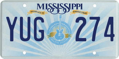 MS license plate YUG274