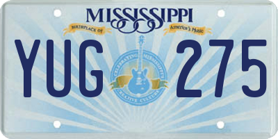 MS license plate YUG275
