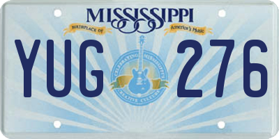 MS license plate YUG276