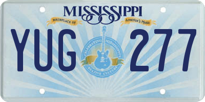 MS license plate YUG277