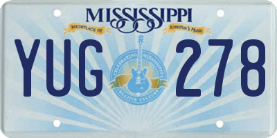 MS license plate YUG278