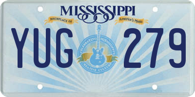 MS license plate YUG279