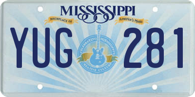 MS license plate YUG281