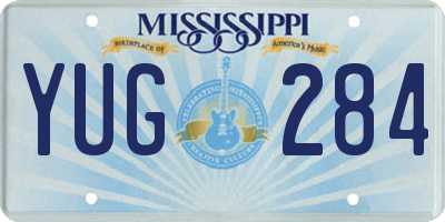 MS license plate YUG284
