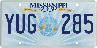MS license plate YUG285
