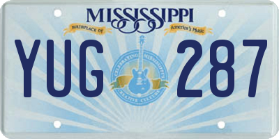 MS license plate YUG287