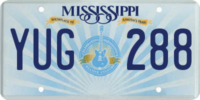 MS license plate YUG288