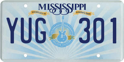 MS license plate YUG301