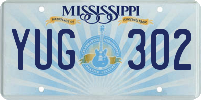 MS license plate YUG302