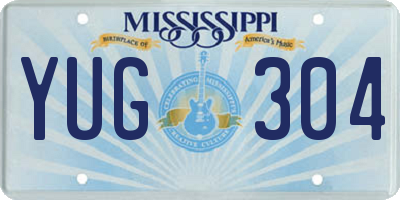 MS license plate YUG304