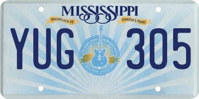 MS license plate YUG305