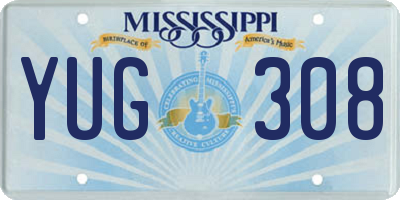 MS license plate YUG308