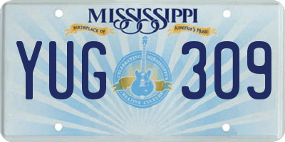 MS license plate YUG309