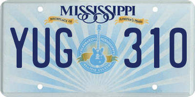 MS license plate YUG310