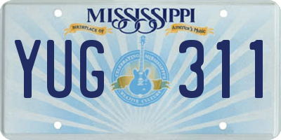 MS license plate YUG311