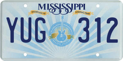 MS license plate YUG312