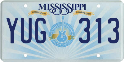 MS license plate YUG313
