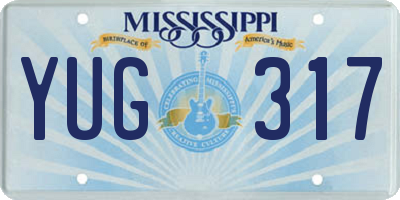 MS license plate YUG317