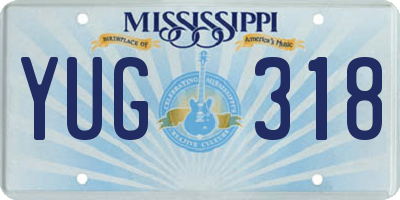 MS license plate YUG318