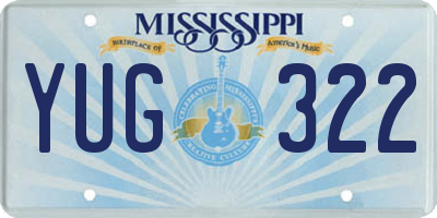 MS license plate YUG322