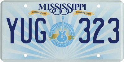 MS license plate YUG323