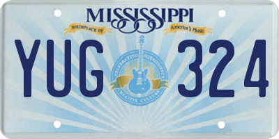MS license plate YUG324